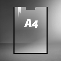 Карман А4 пластиковый информационный с черным скотчем