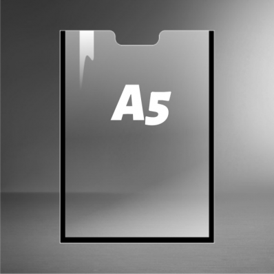 Карман А5 пластиковый информационный с черным скотчем