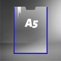 Карман А5 пластиковый информационный с синим скотчем