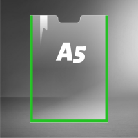 Карман А5 пластиковый информационный с зелёным скотчем